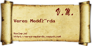 Veres Medárda névjegykártya